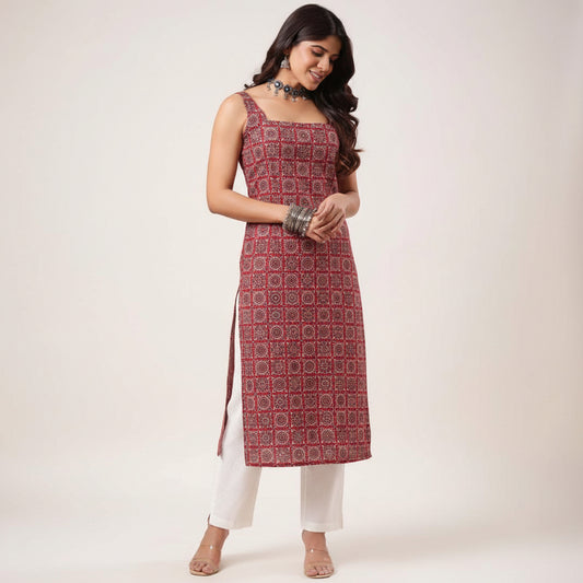 Pink Printed Kurta Set for Women