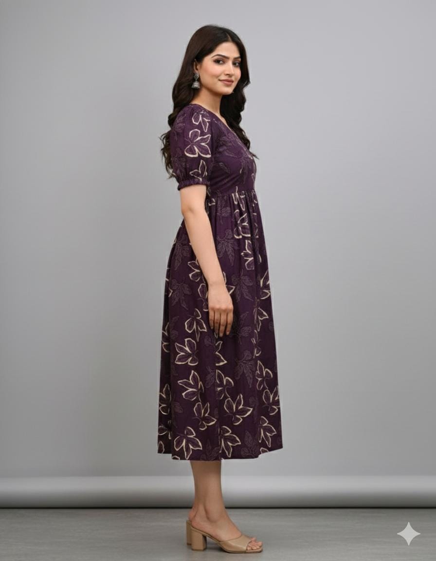 Maternity Floral Embroidered Kurti