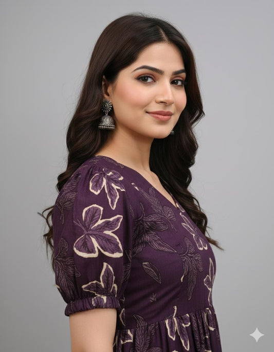 Maternity Floral Embroidered Kurti