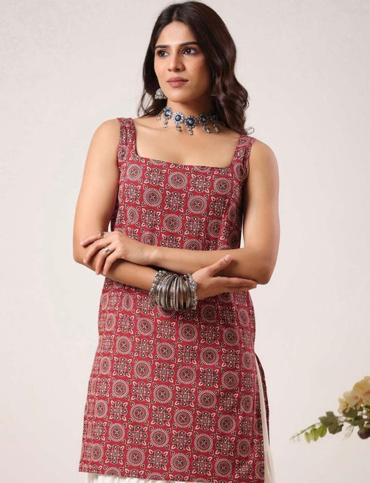 Pink Printed Kurta Set for Women